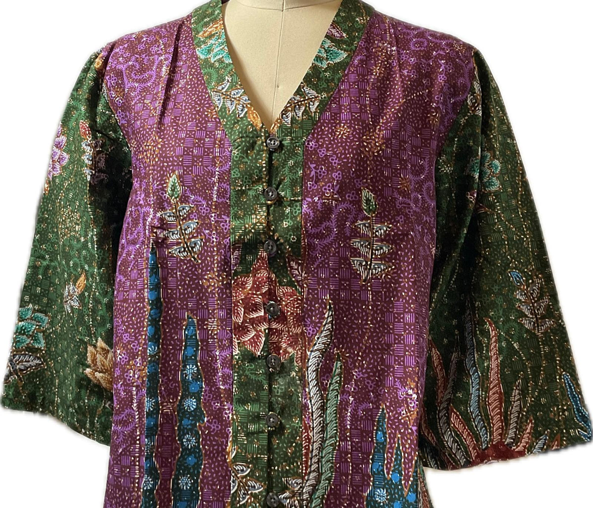 Ladies Batik Top LBT-XXXL-GREEN-G111111004