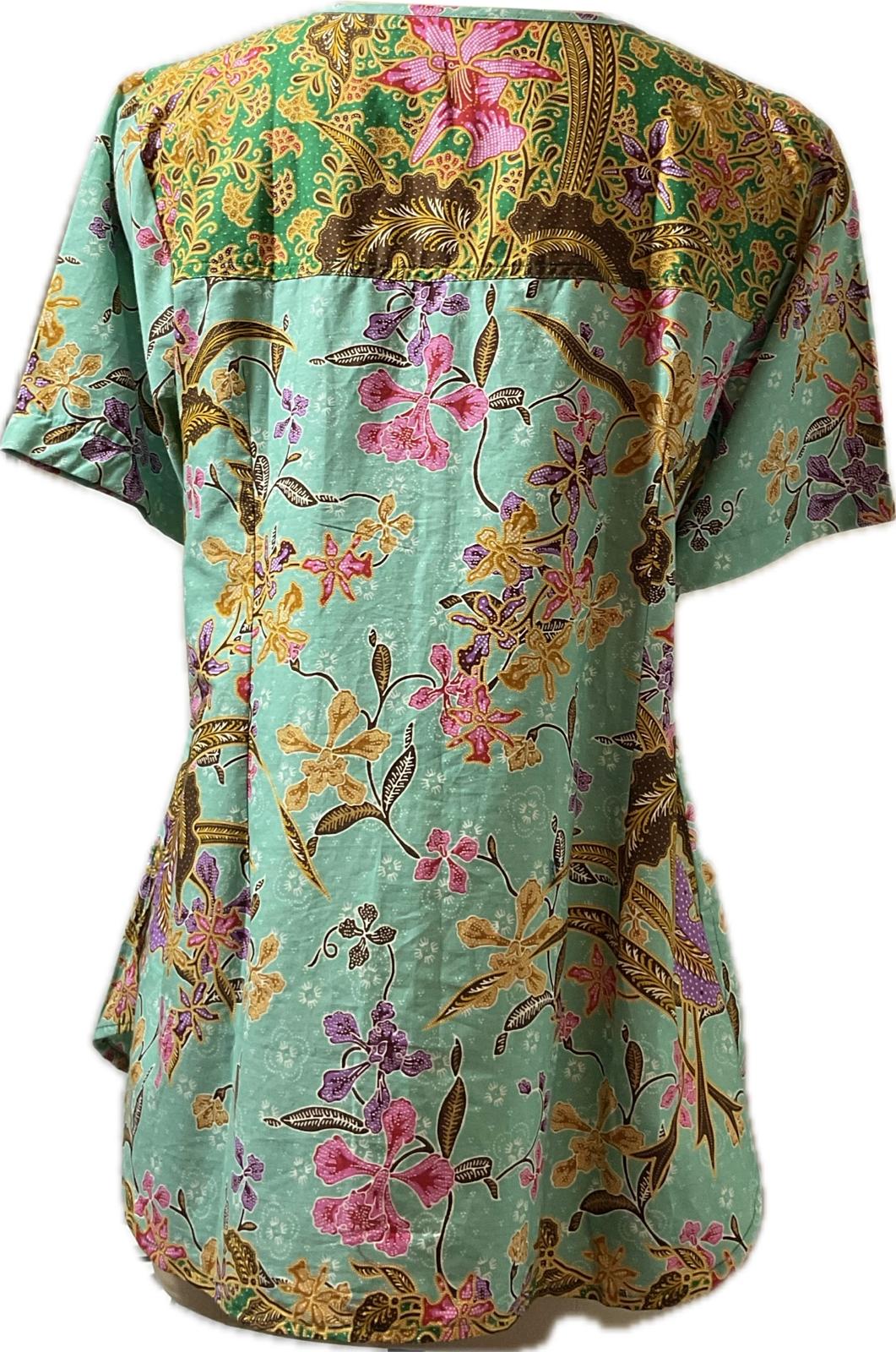 Ladies Batik Top LBT-FS-GREEN-I1009