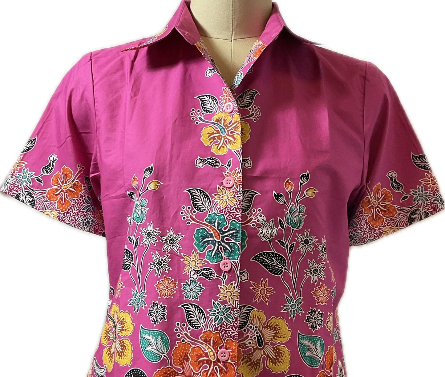 Ladies Batik Top LBT-M-PINK-K11002