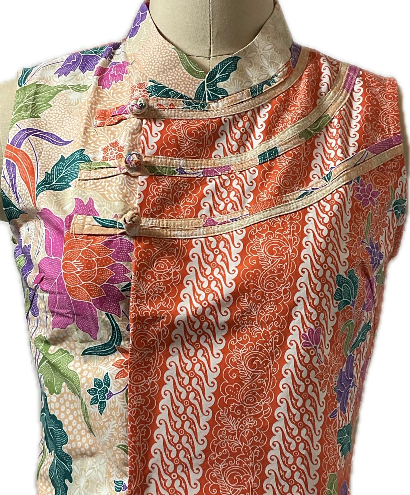 Ladies Batik Top LBT-S-ORANGE-O1003