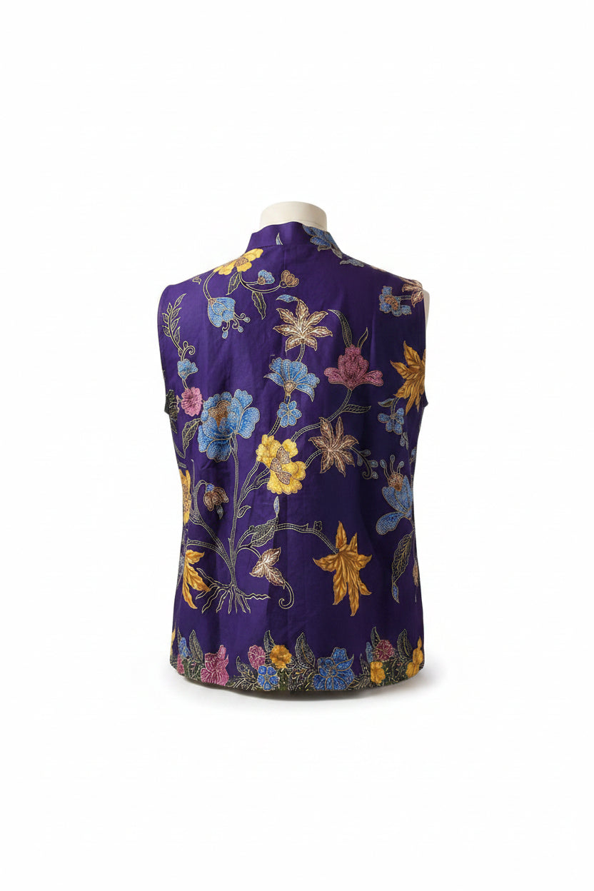Ladies Batik Top LBT-S-PURPLE-O1005