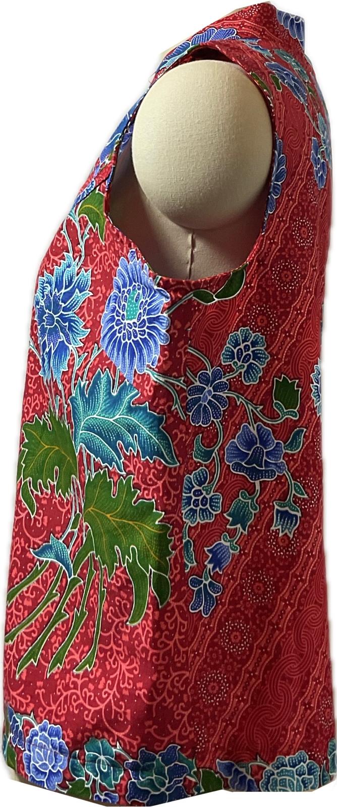Ladies Batik Top LBT-L-RED-O111002