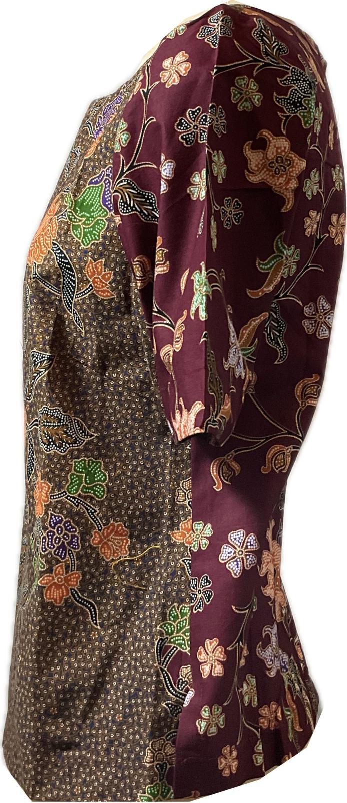 Ladies Batik Top LBT-M-MAROON-Q11004