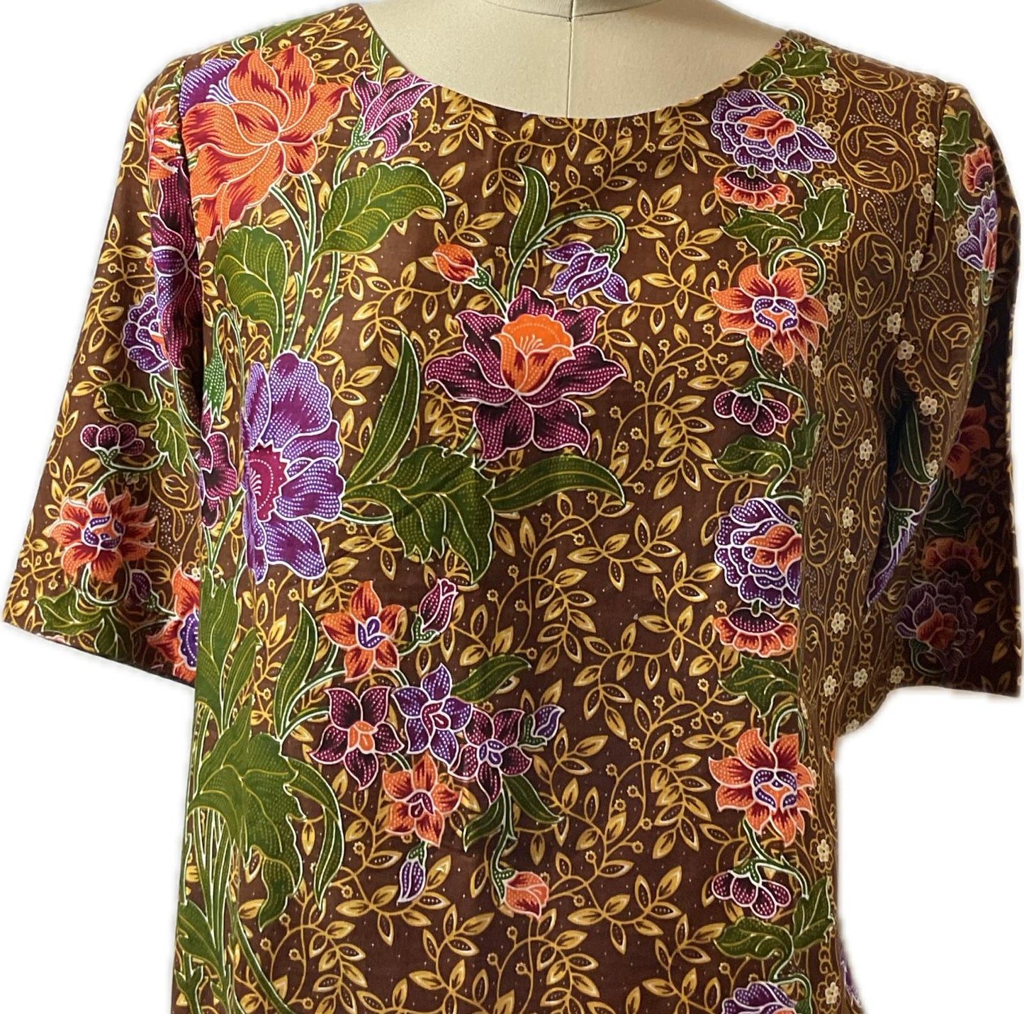 Ladies Batik Top LBT-XL-BROWN-S1111002