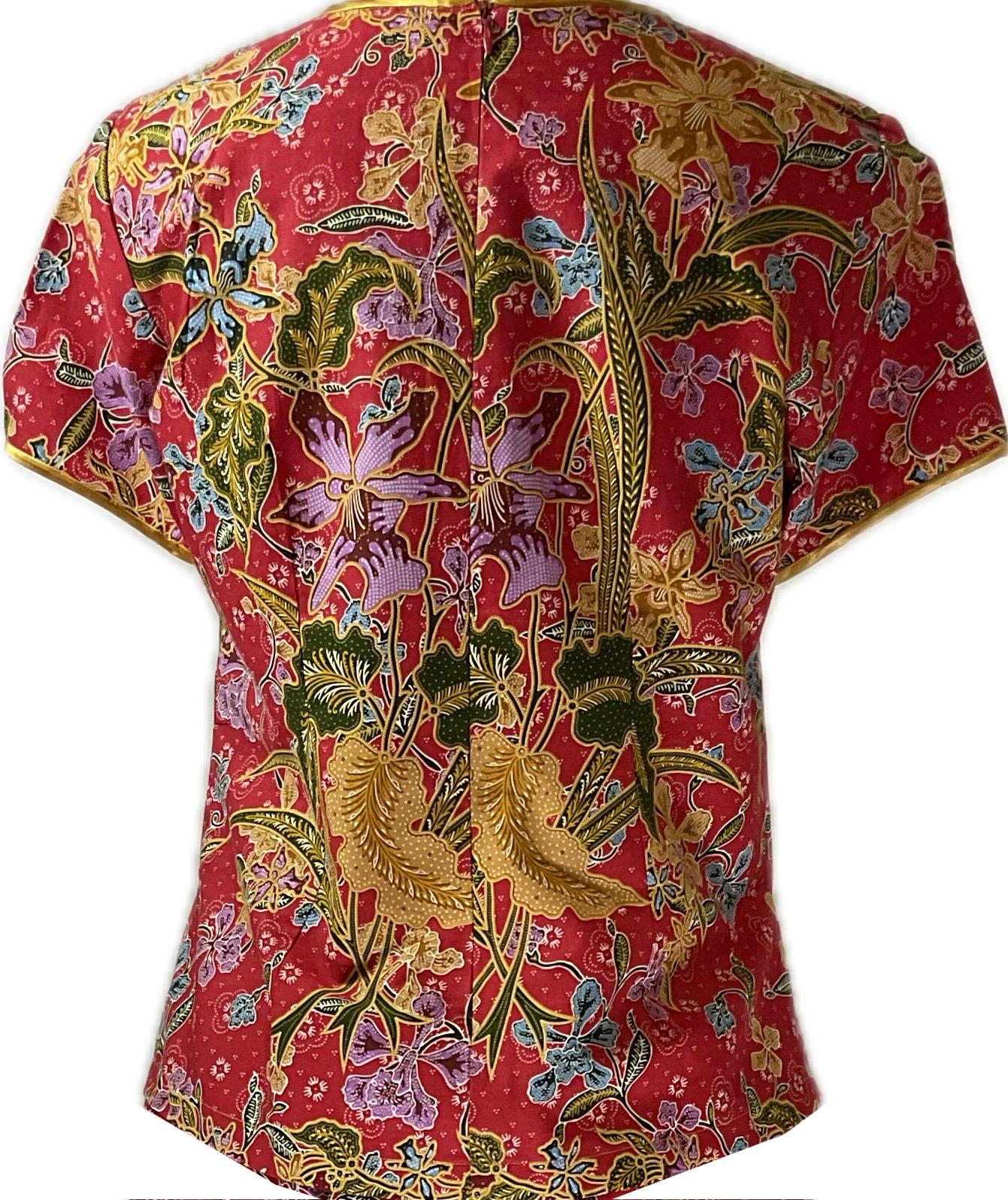 Ladies Batik Top LBT-M-RED-AD11003