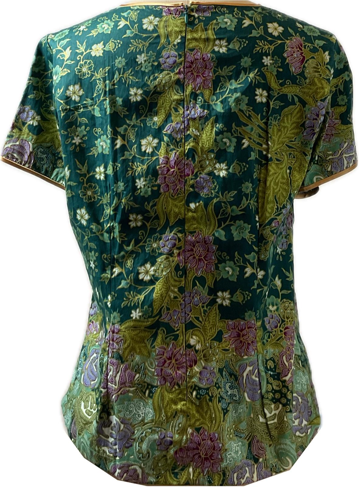 Ladies Batik Top LBT-M-GREEN-AD11005