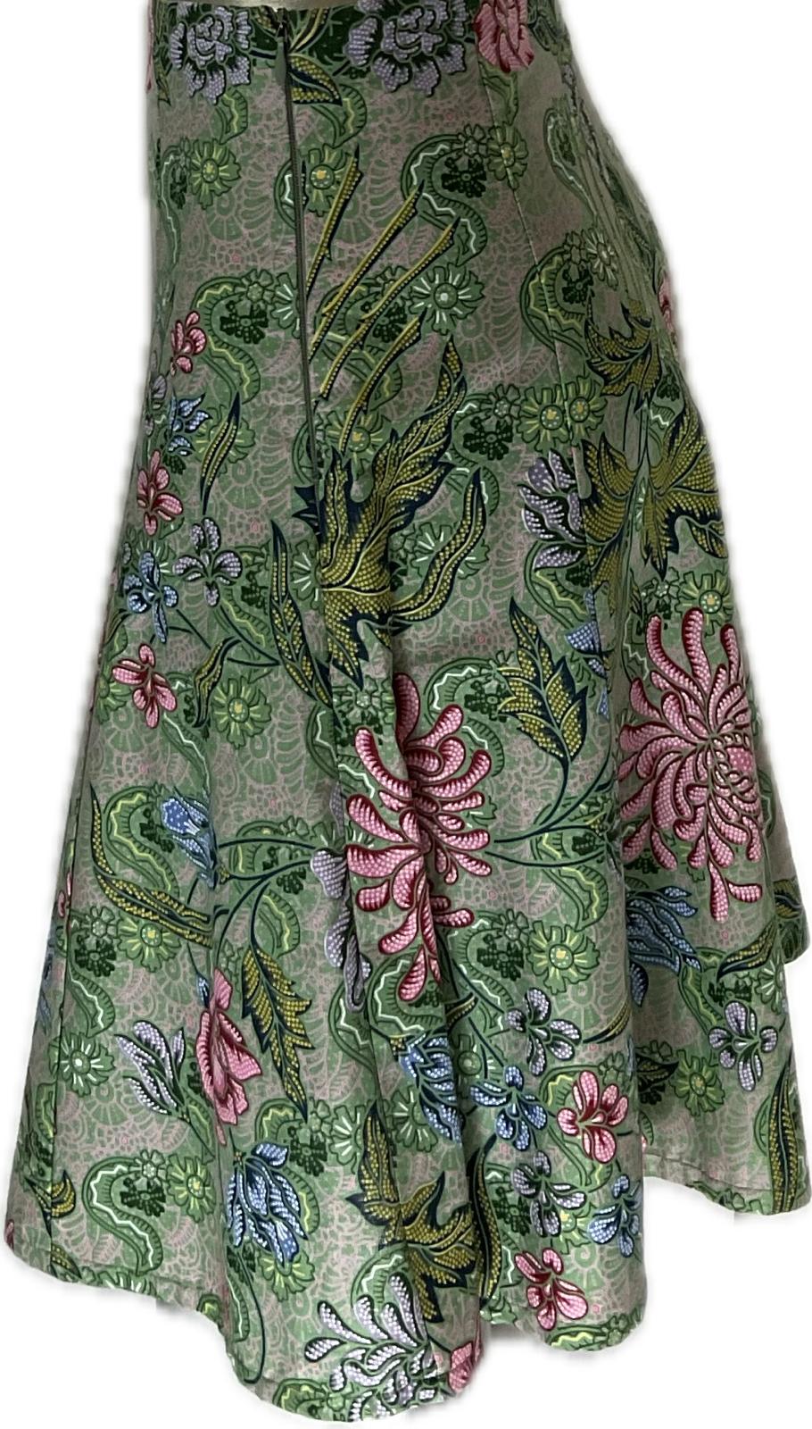 Ladies Batik Skirt LBSS-S-GREEN-A11-1001