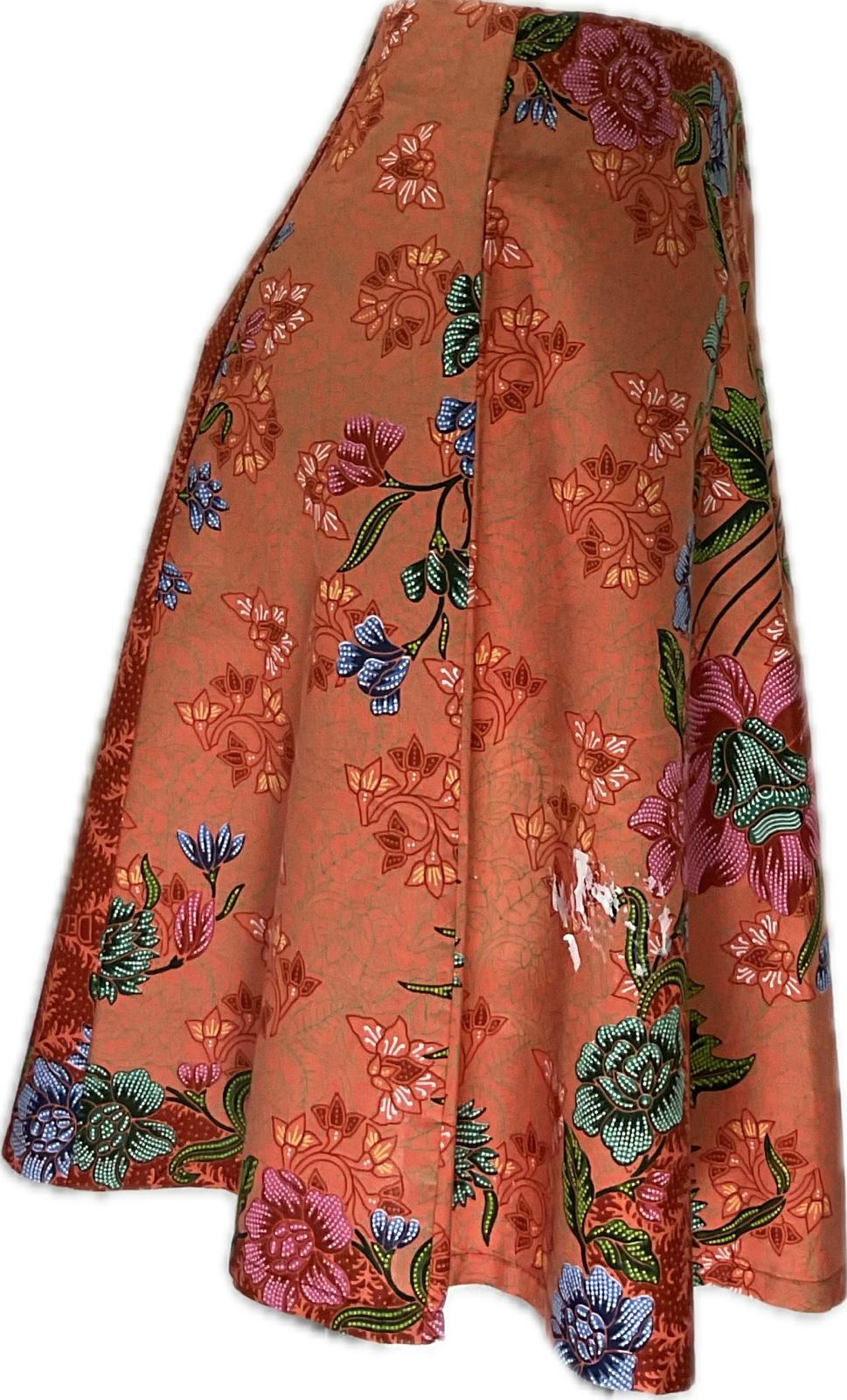Ladies Batik Skirt LBSS-S-ORANGE-A11-1003