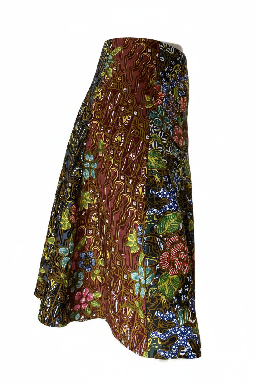Ladies Batik Skirt LBSS-S-BROWN-A11-1007