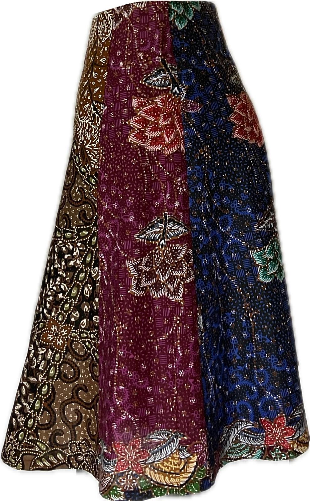 Ladies Batik Skirt LBSS-M-BROWN-A11-11002