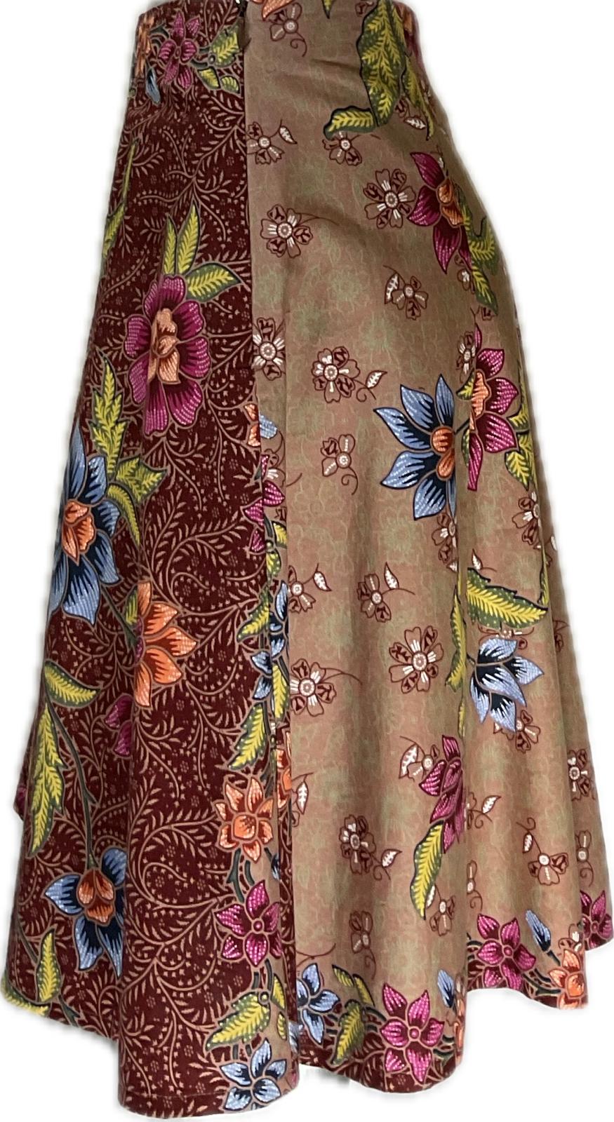 Ladies Batik Skirt LBSS-L-BROWN-A11-111003