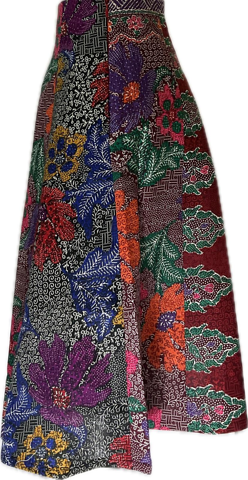 Ladies Batik Skirt LBSS-M-MAROON-A11-110010