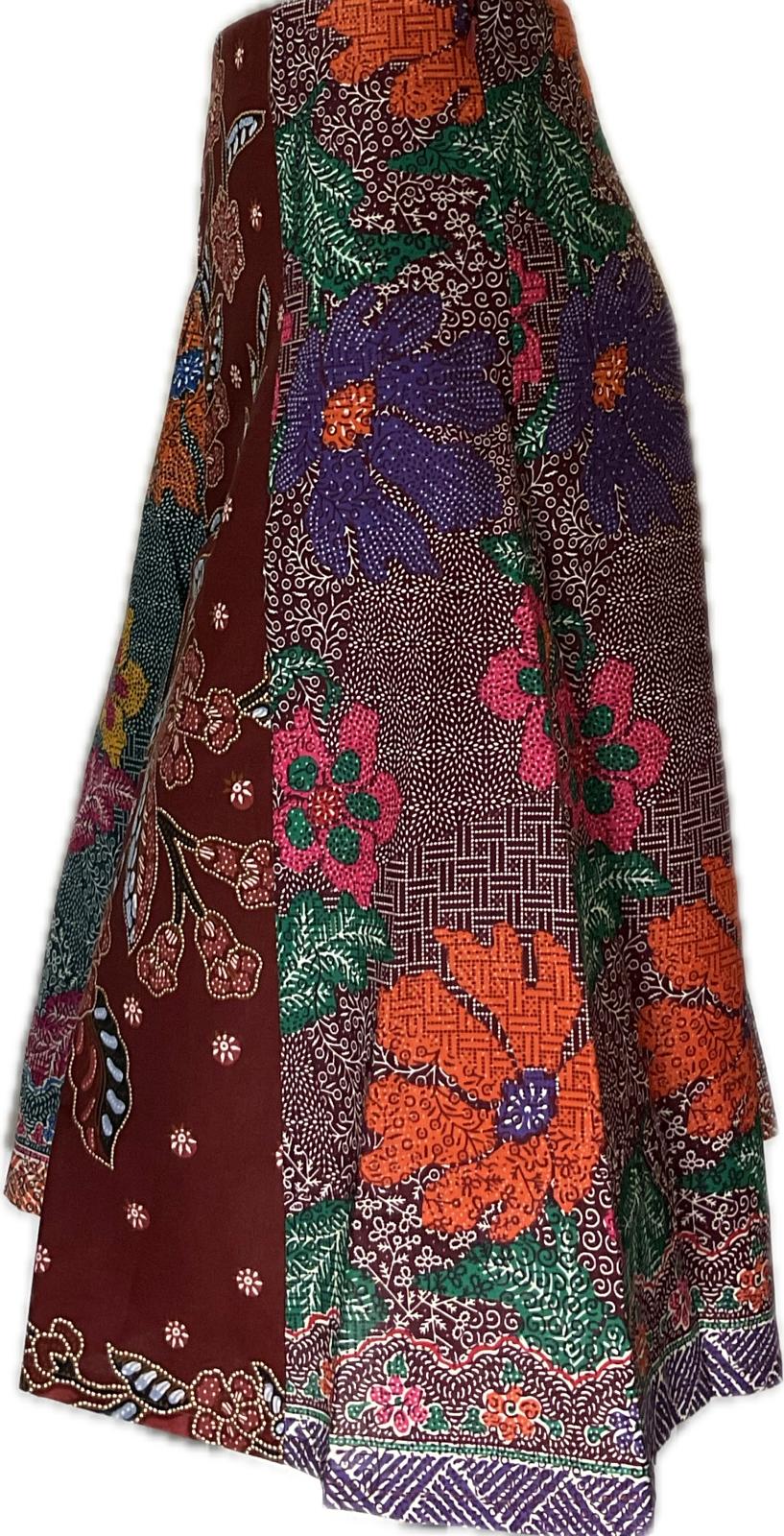 Ladies Batik Skirt LBSS-M-BROWN-A11-110011