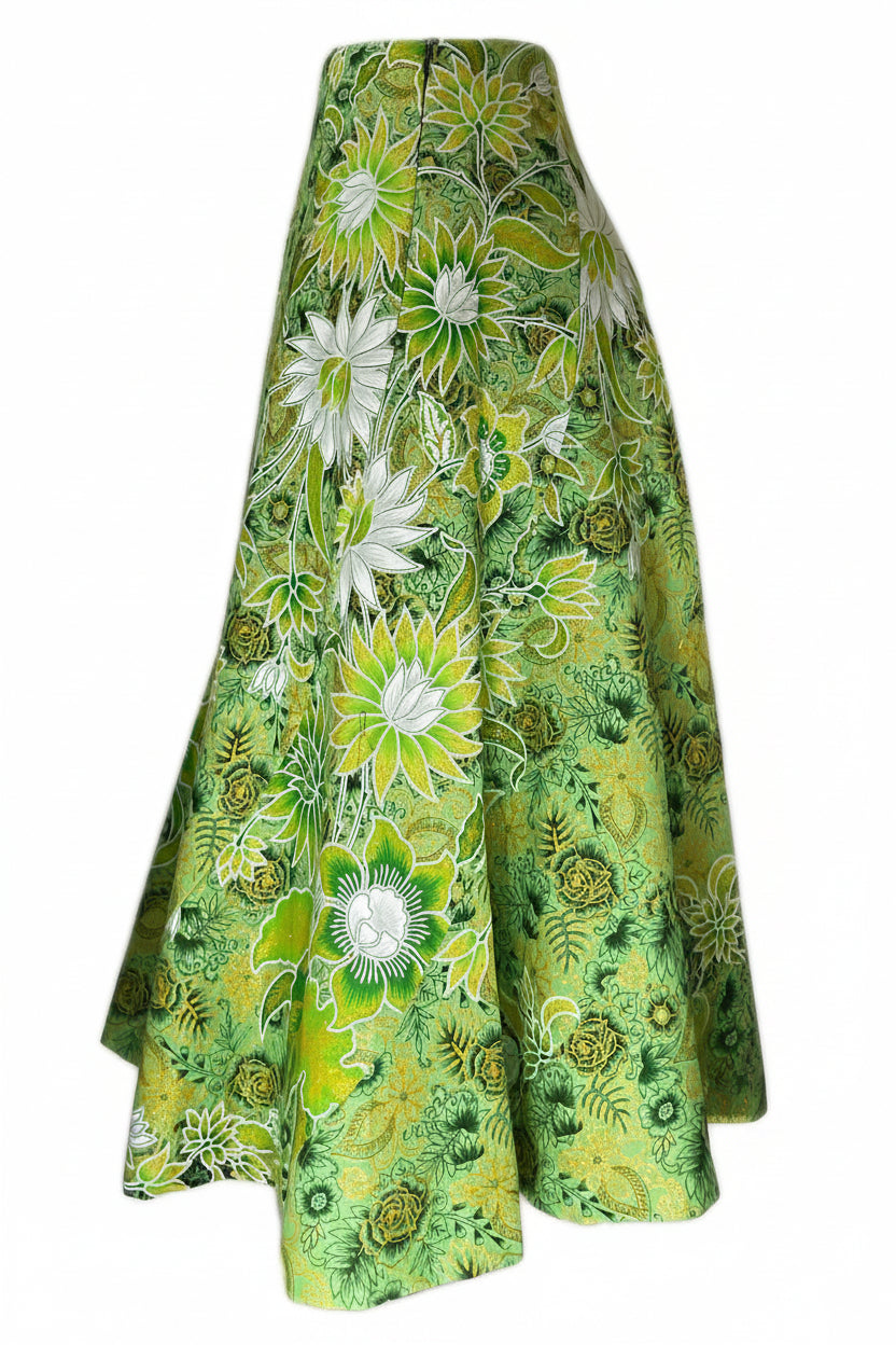 Ladies Batik Skirt LBLS-L-GREEN-A12-111001