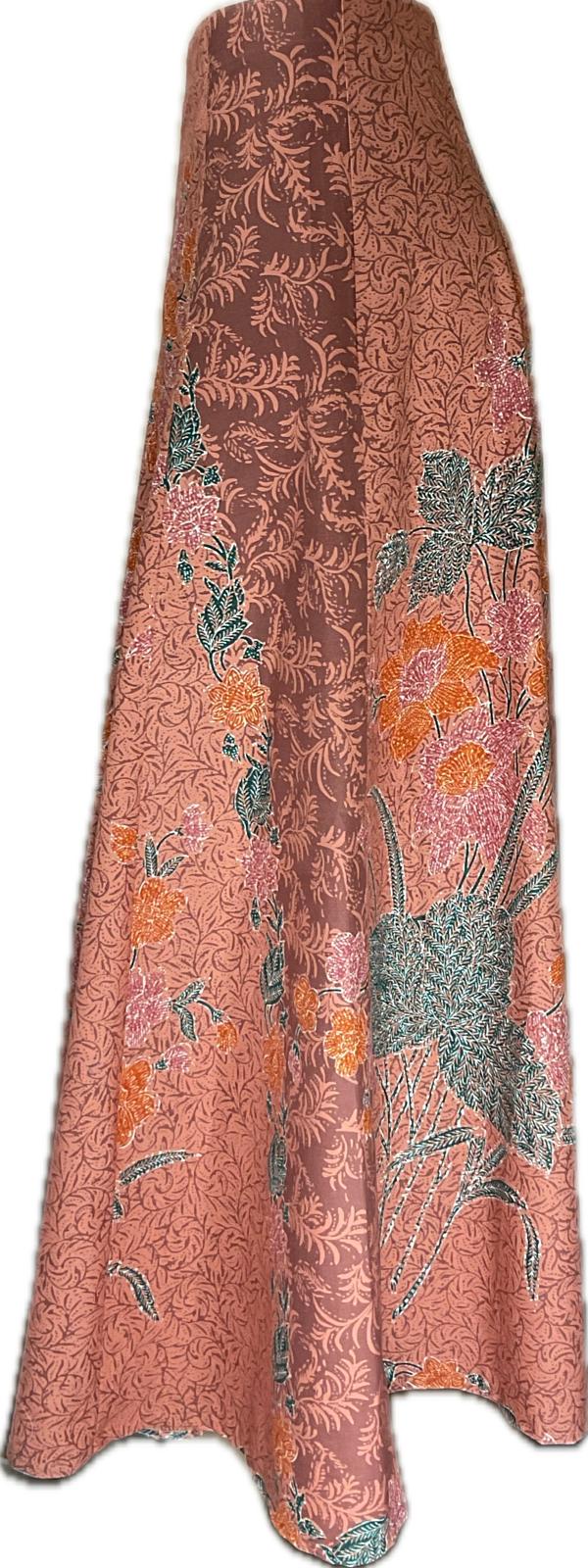 Ladies Batik Skirt LBLS-M-ORANGE-A13-11002
