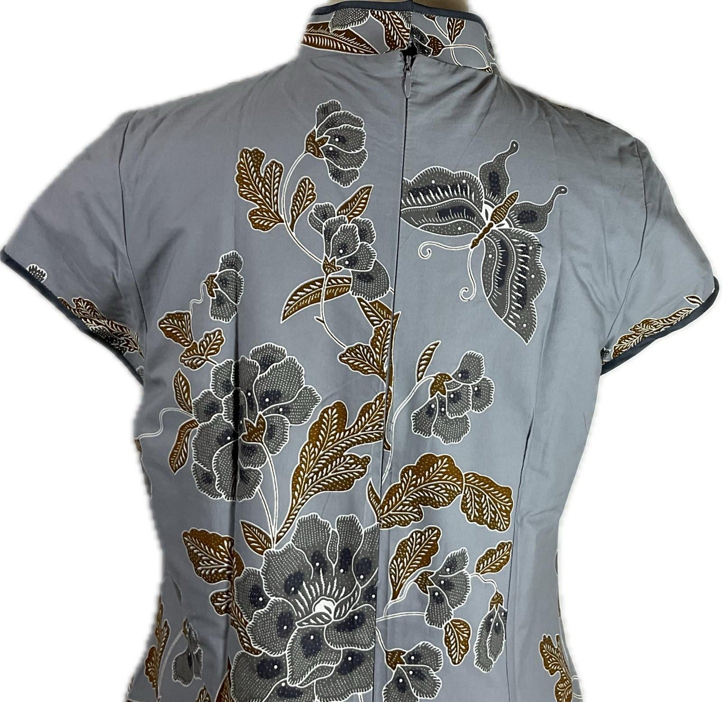 Batik Cheongsam BCS-M-GREY-A-44002