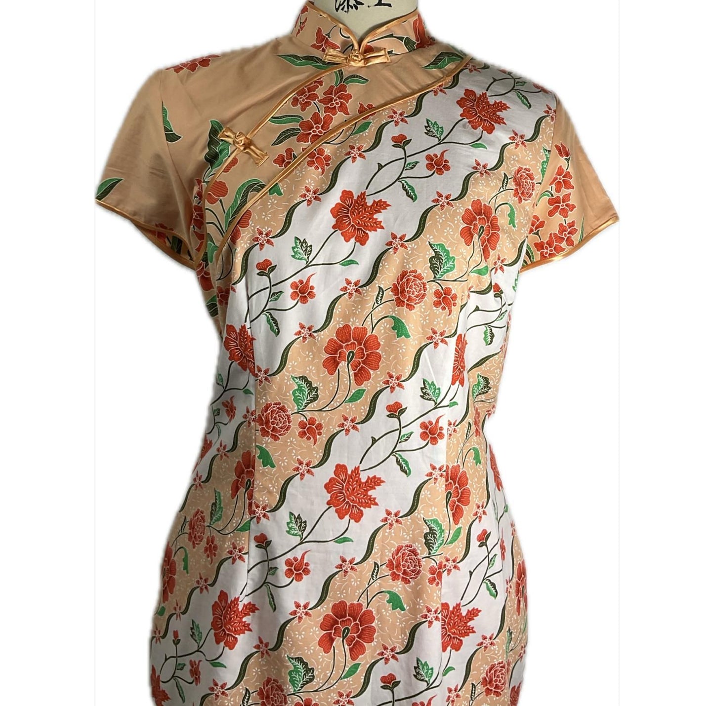 Batik Cheongsam BCS-L-ORANGE-A-444001