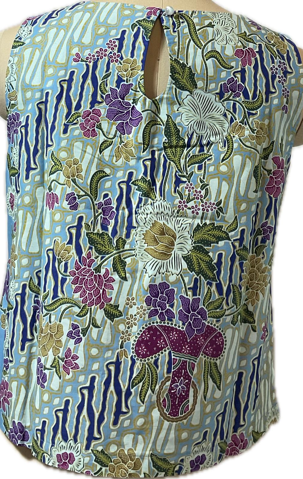 Ladies Batik Top LBT-M-BLUE-L110015