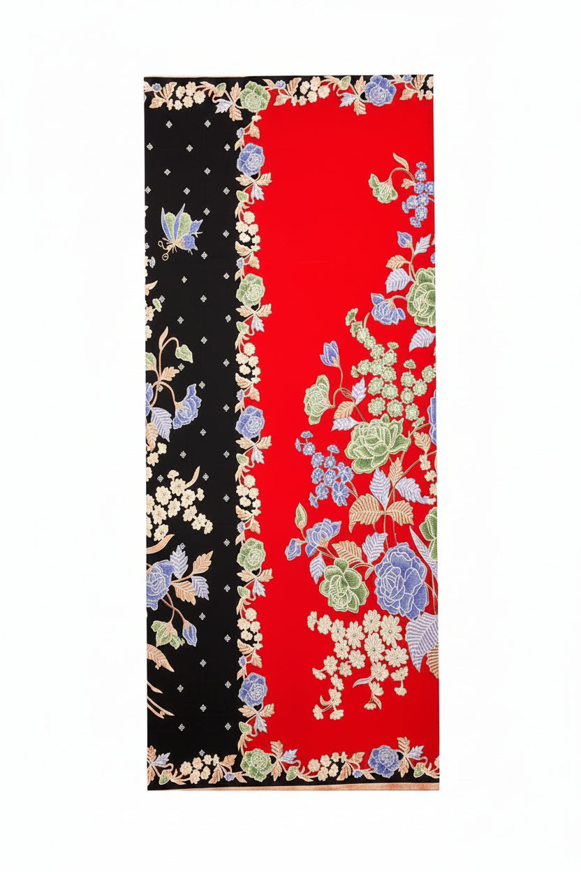 Hand Draw Batik Fabric HDBF-2M-RED-A7005