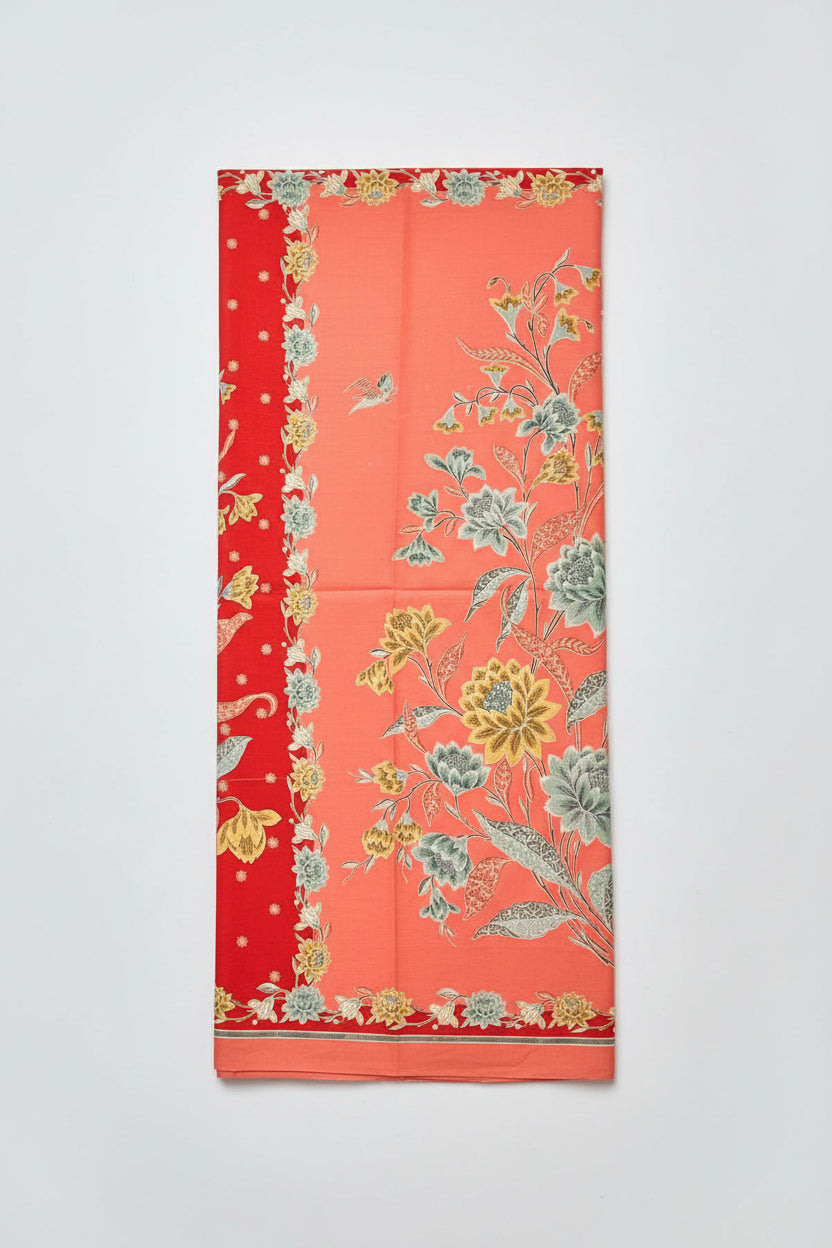 Hand Draw Batik Fabric HDBF-2M-PEACH-A70015