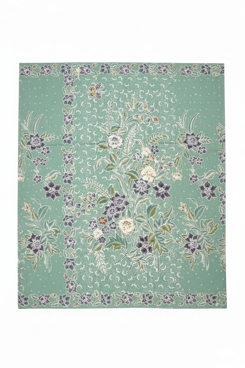 Hand Draw Batik Fabric HDBF-2M-GREEN-A70036