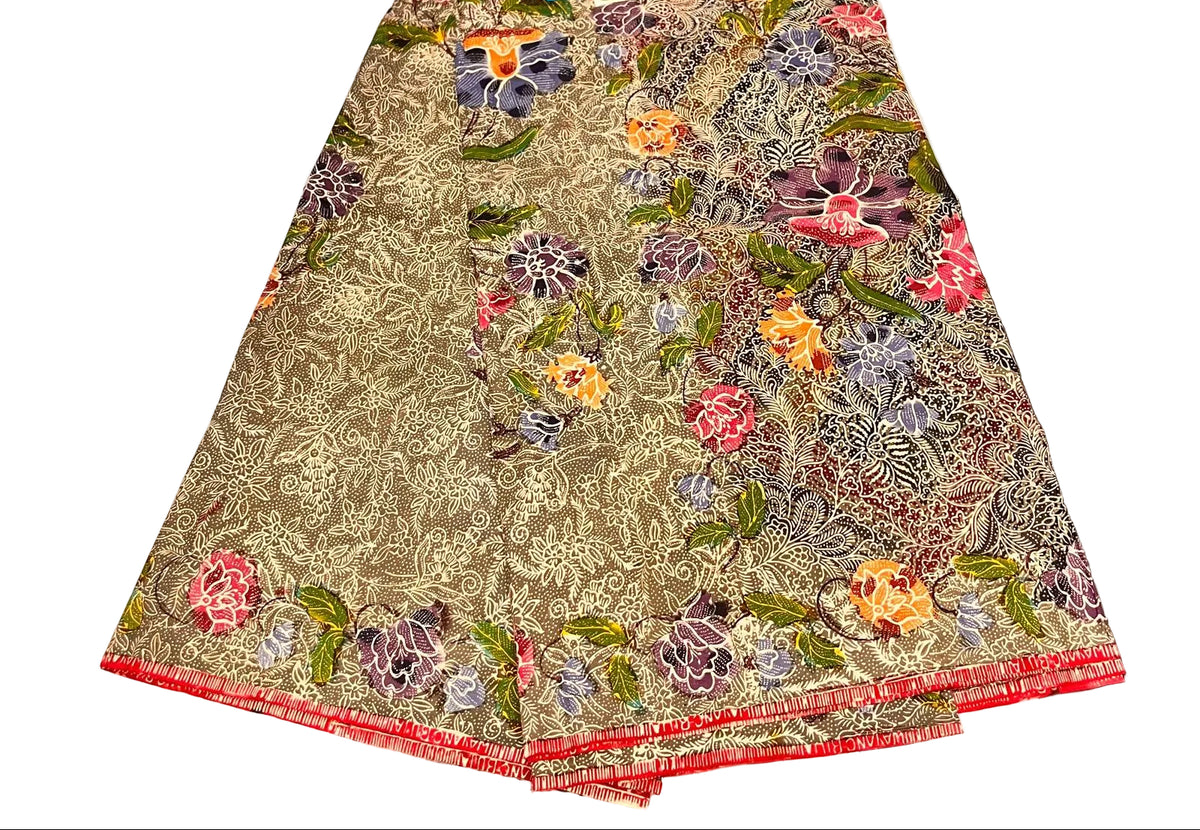 Hand Draw Batik Fabric HDBF-2M-BROWN-A15001