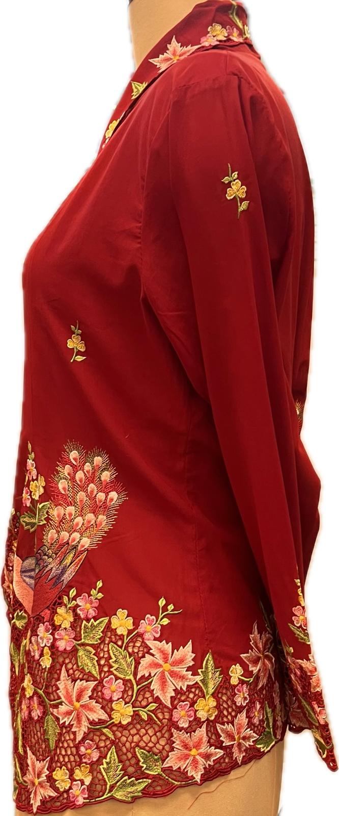 Premium Peranakan Top PPT-L-RED-B666018