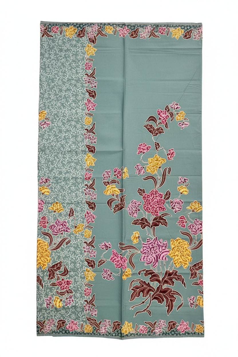 Handstamp Batik Fabric HSBF-2M-GREEN-90150