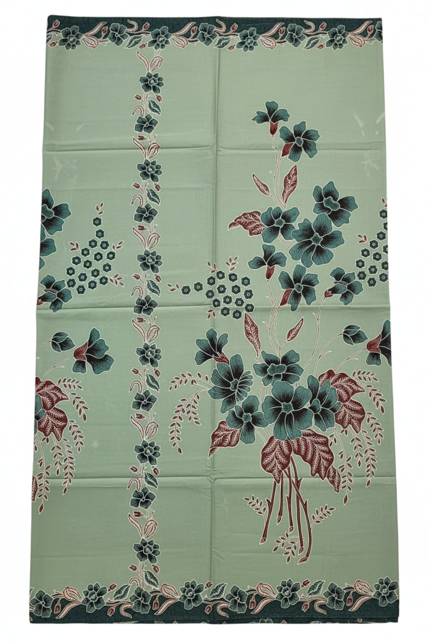 Handstamp Batik Fabric HSBF-2M-GREEN-90166