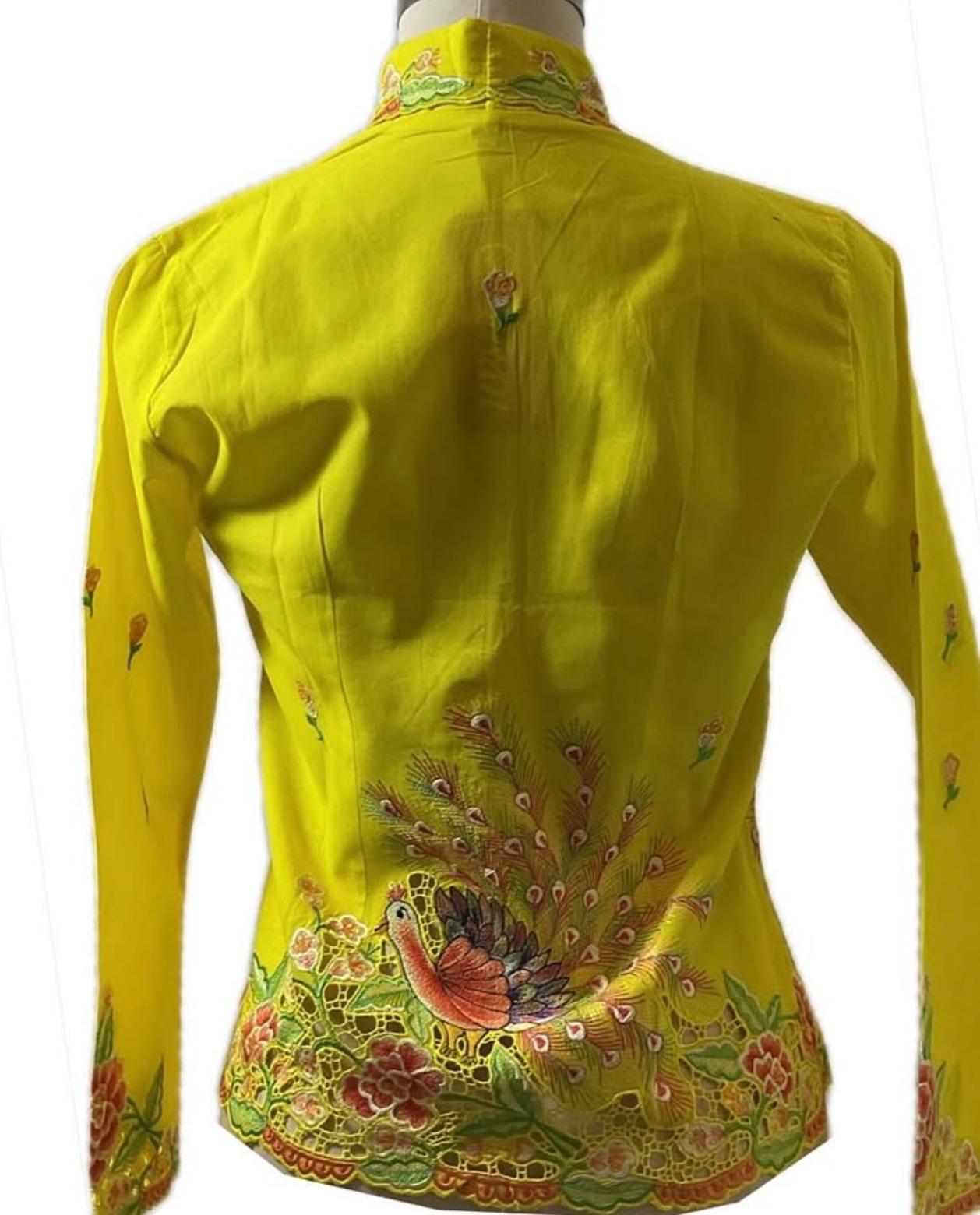 Premium Peranakan Top PPT-S-YELLOW-B6001