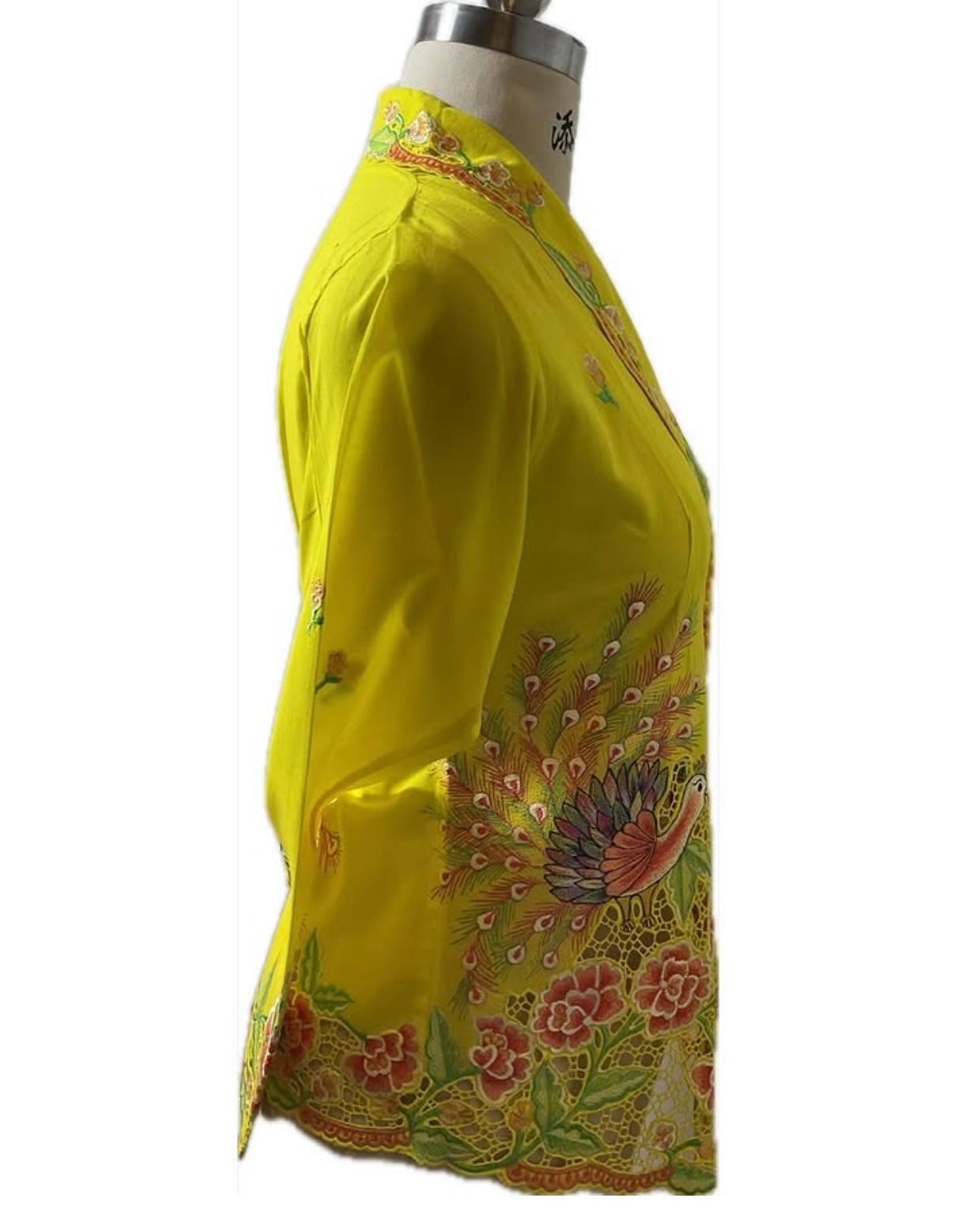 Premium Peranakan Top PPT-S-YELLOW-B6001
