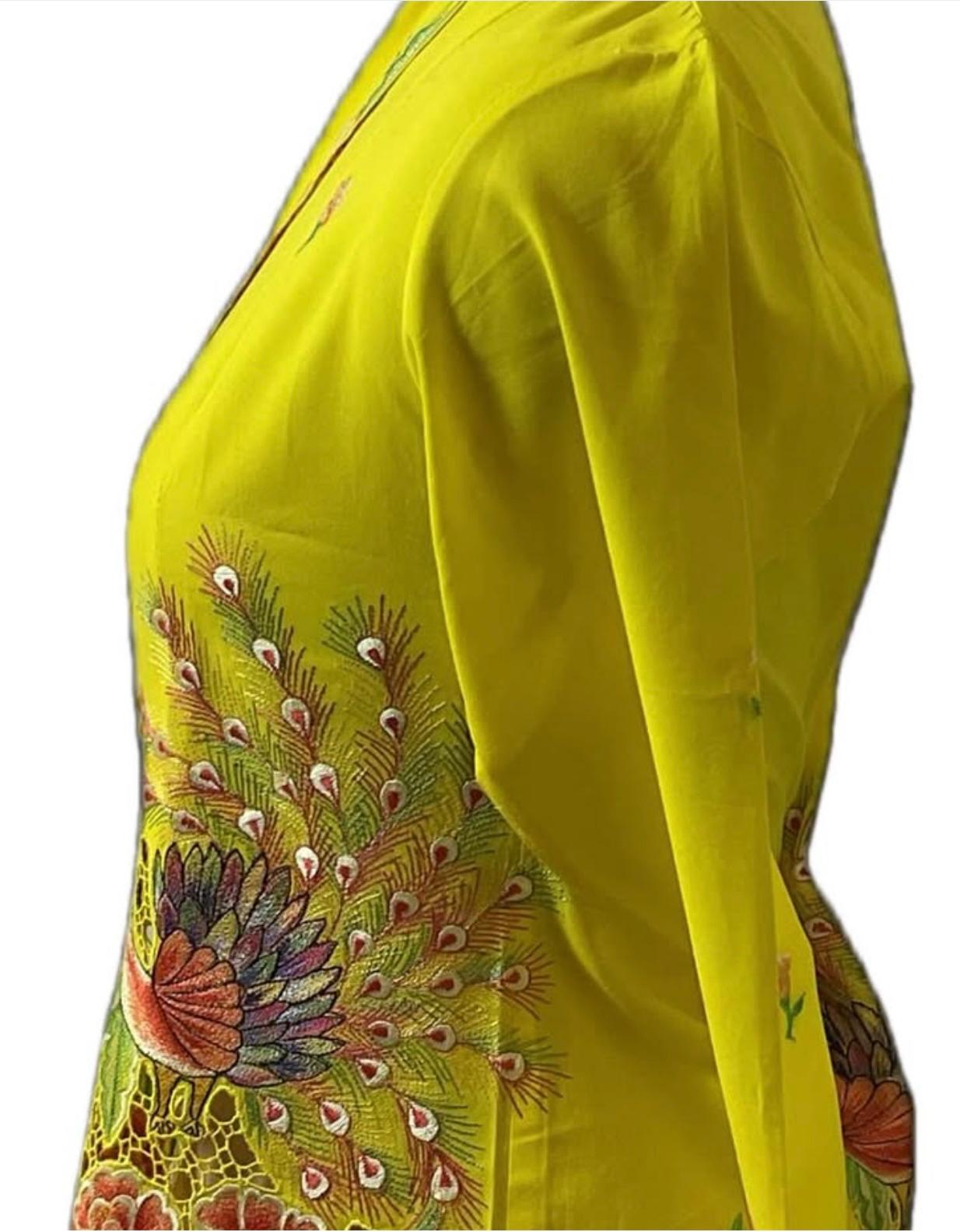 Premium Peranakan Top PPT-S-YELLOW-B6001