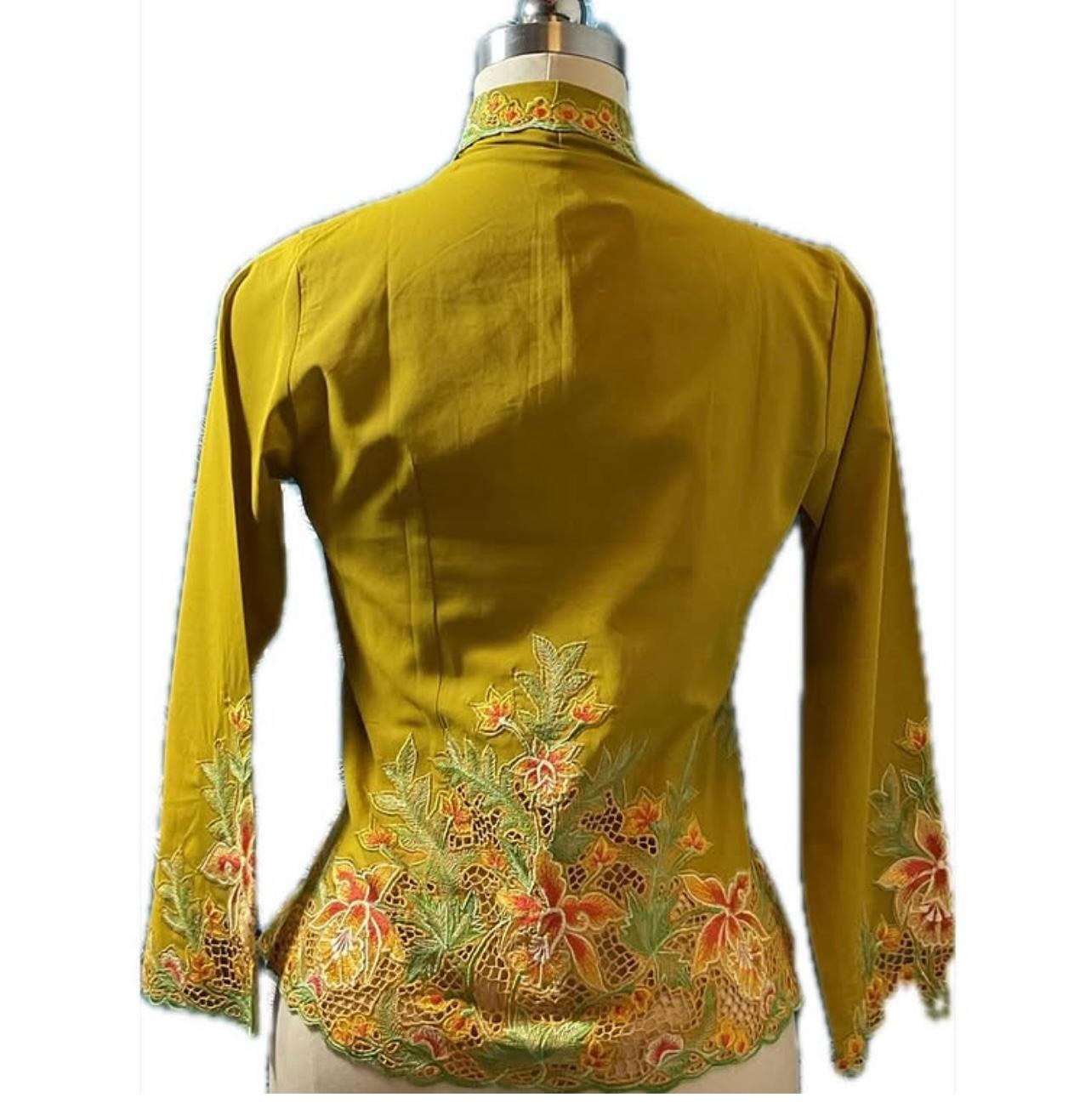 Premium Peranakan Top PPT-S-YELLOW-B6002