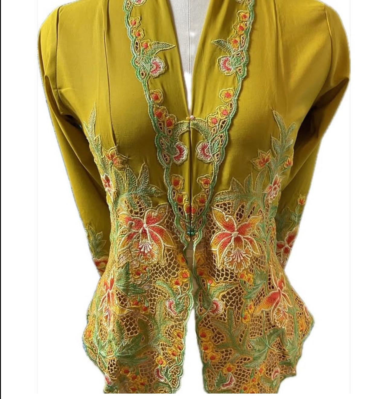 Premium Peranakan Top PPT-S-YELLOW-B6002