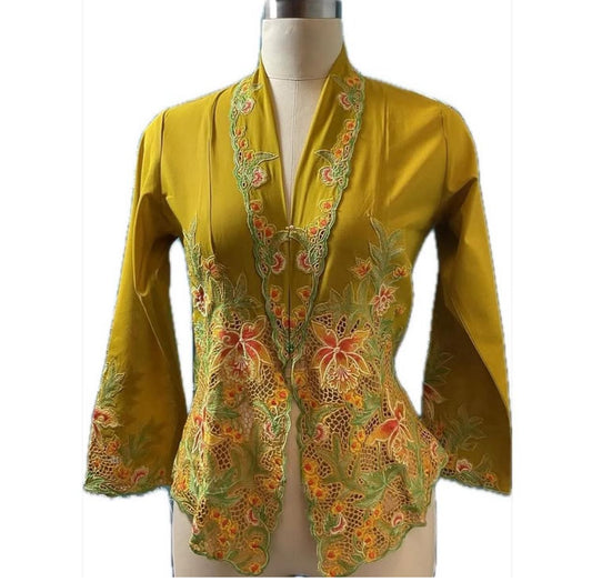Premium Peranakan Top PPT-S-YELLOW-B6002