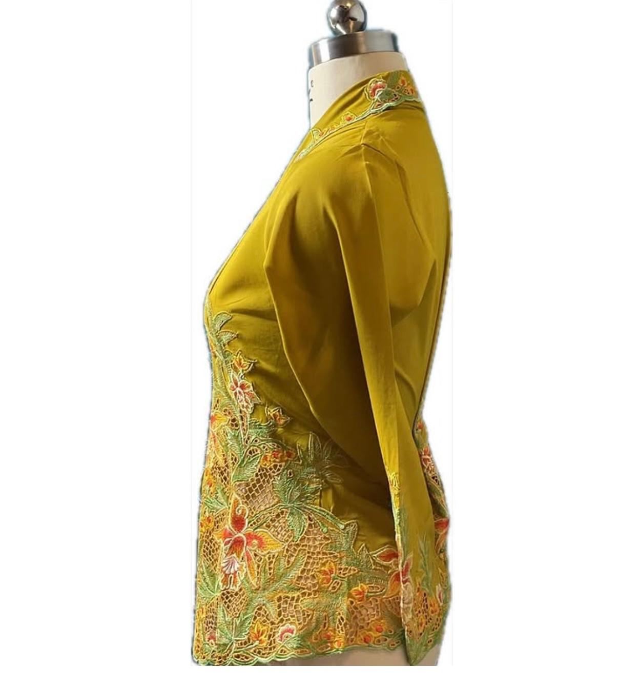 Premium Peranakan Top PPT-S-YELLOW-B6002