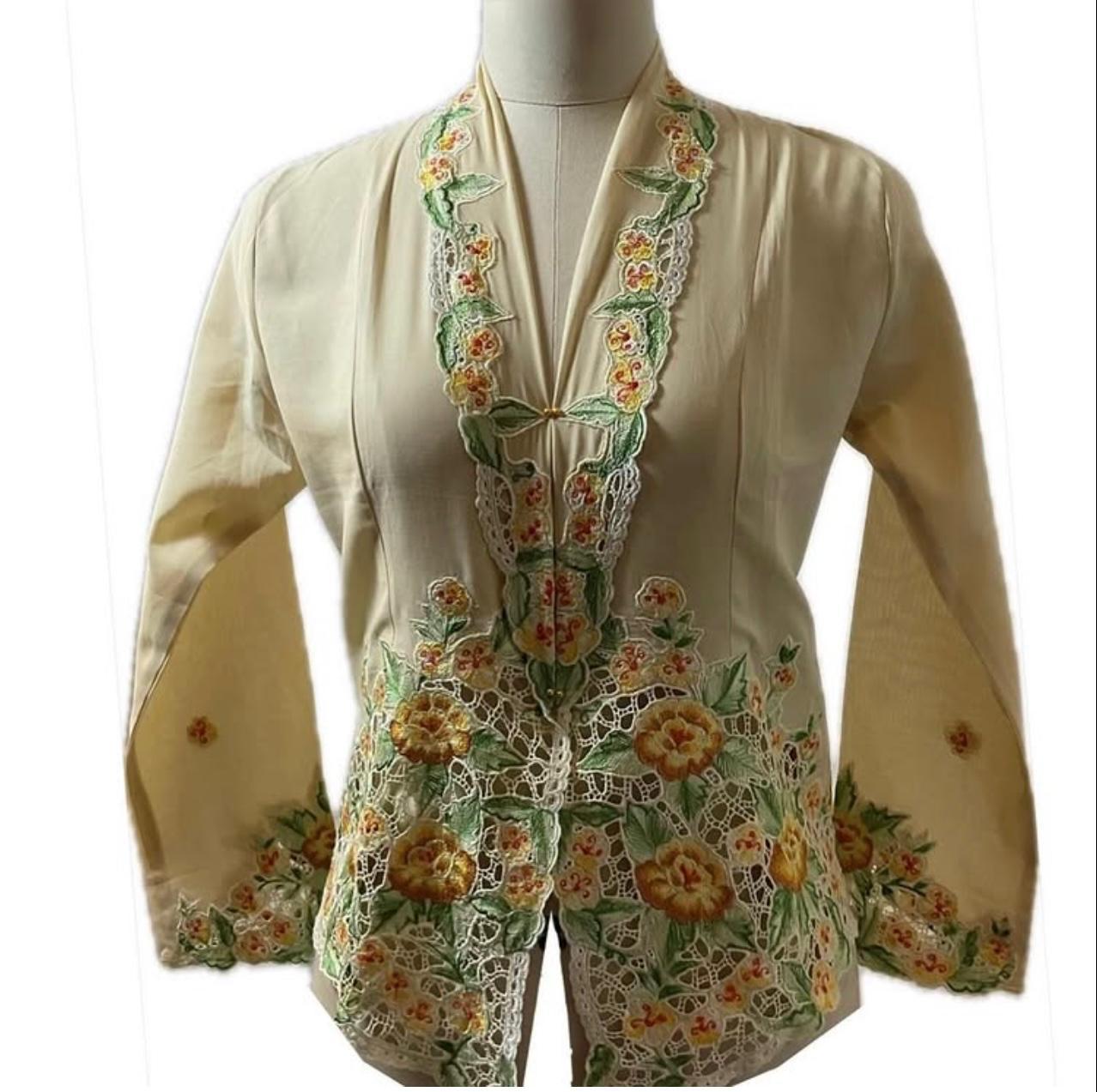 Premium Peranakan Top PPT-S-YELLOW-B6004