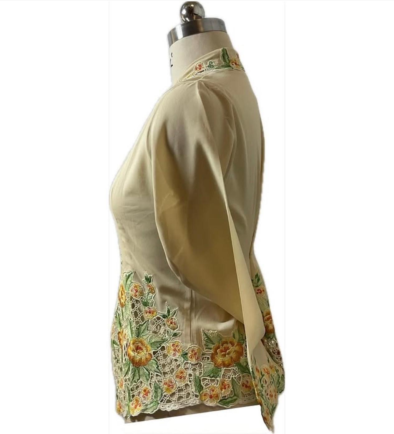 Premium Peranakan Top PPT-S-YELLOW-B6004