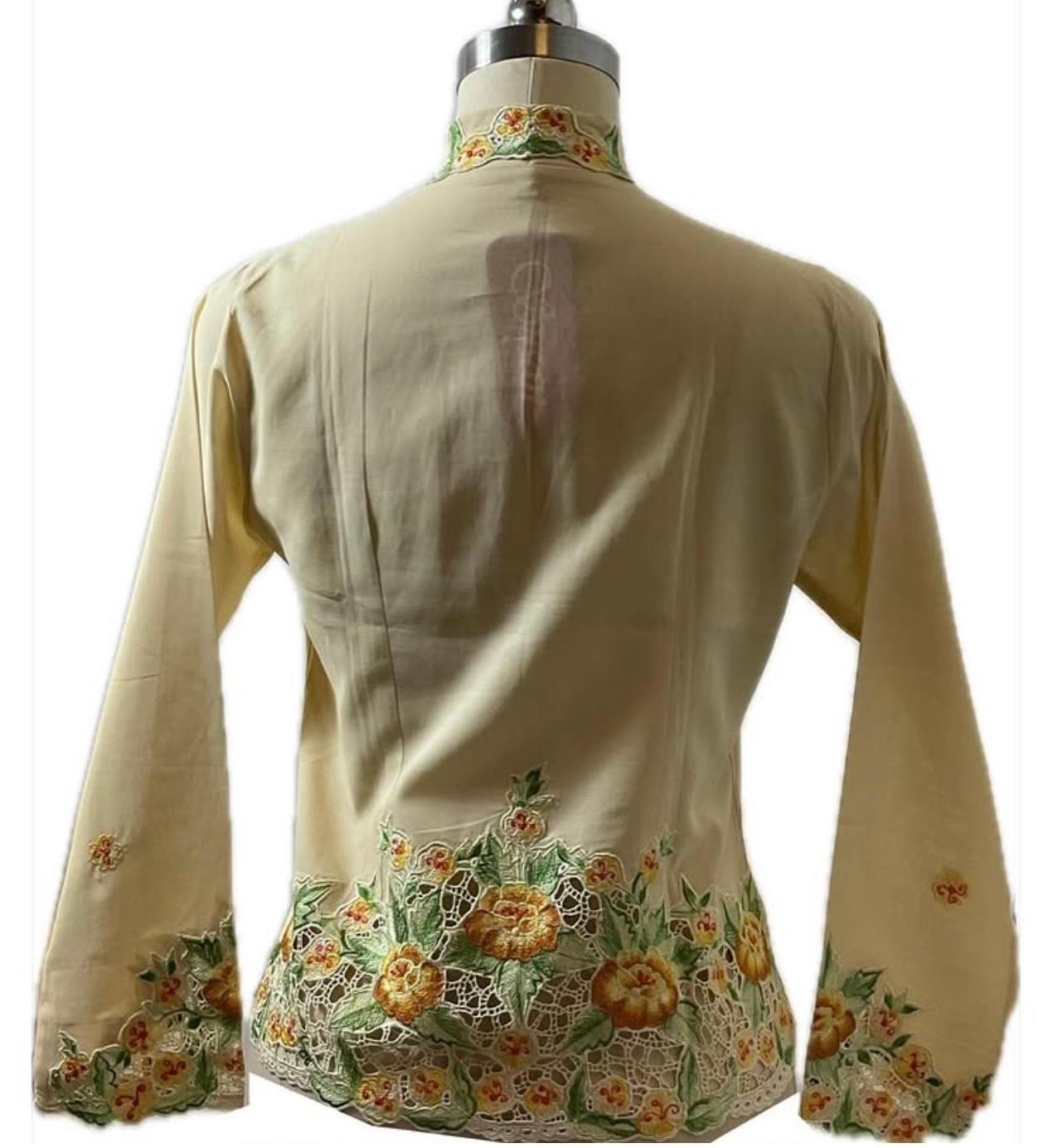 Premium Peranakan Top PPT-S-YELLOW-B6004