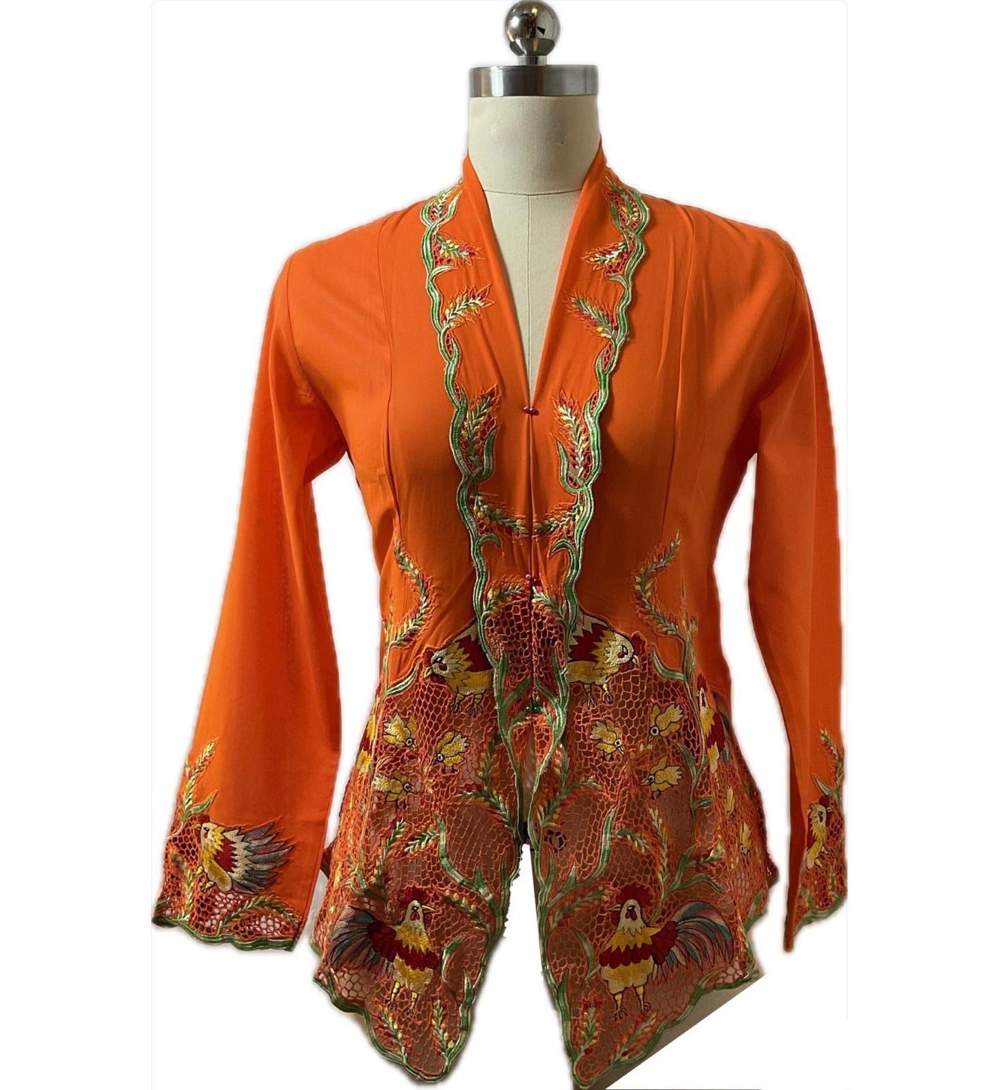 Premium Peranakan Top PPT-S-ORANGE-B6008