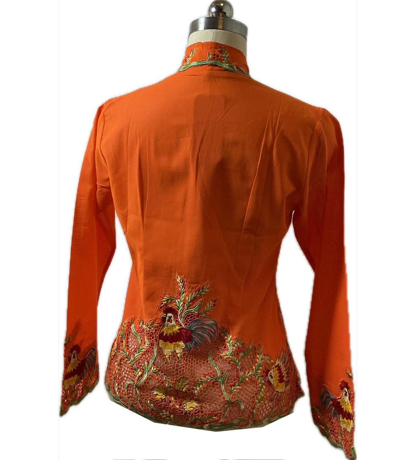 Premium Peranakan Top PPT-S-ORANGE-B6008