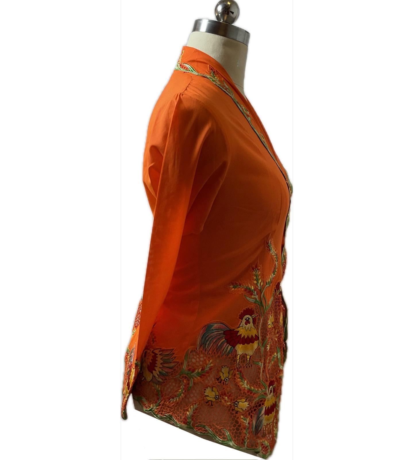 Premium Peranakan Top PPT-S-ORANGE-B6008