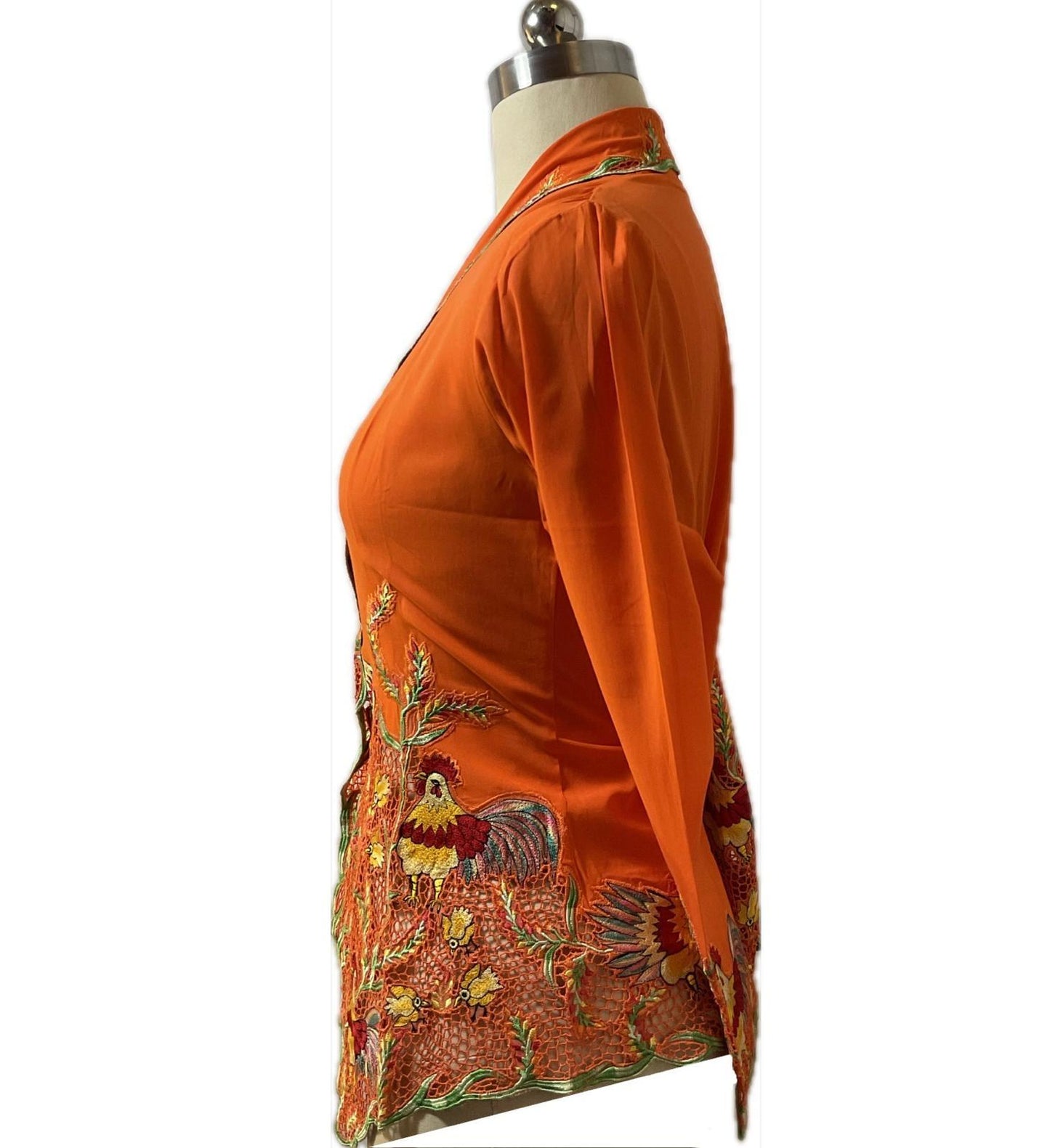 Premium Peranakan Top PPT-S-ORANGE-B6008