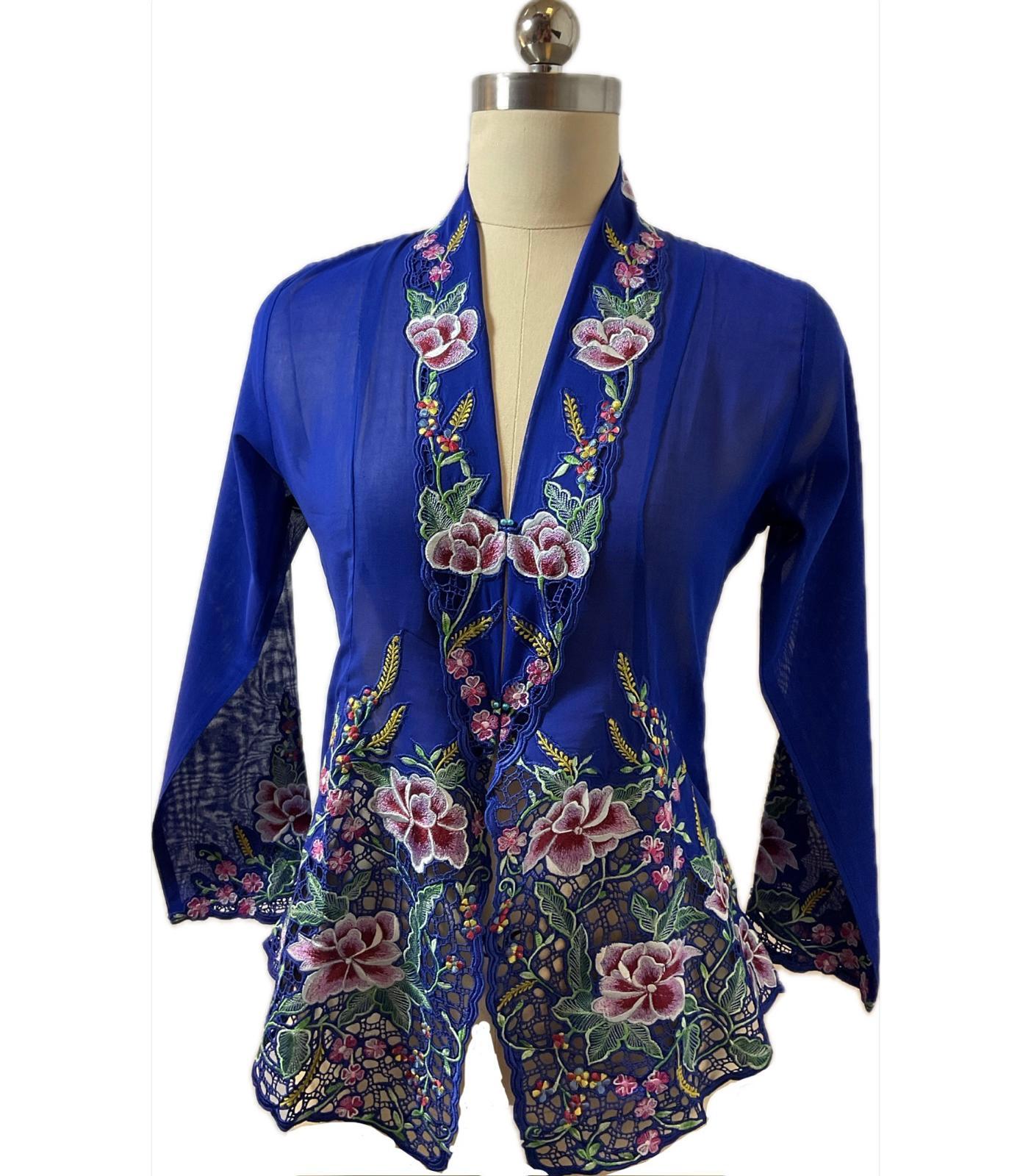 Premium Peranakan Top PPT-S-BLUE-B6009