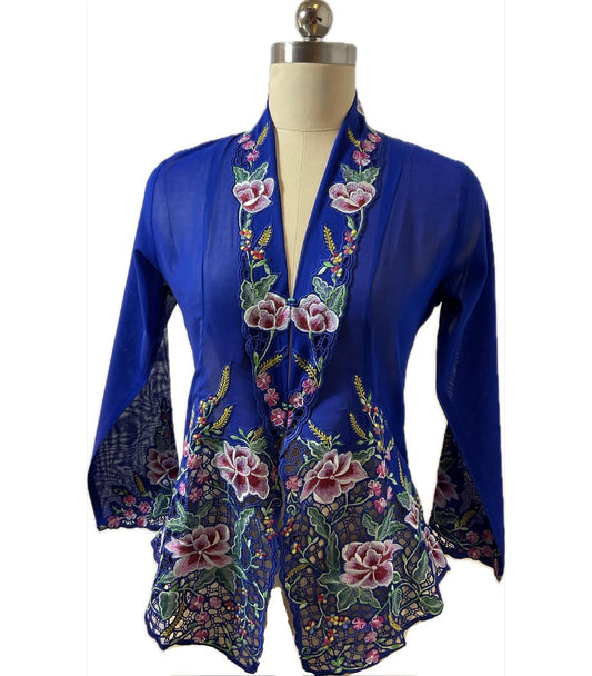 Premium Peranakan Top PPT-S-BLUE-B6009