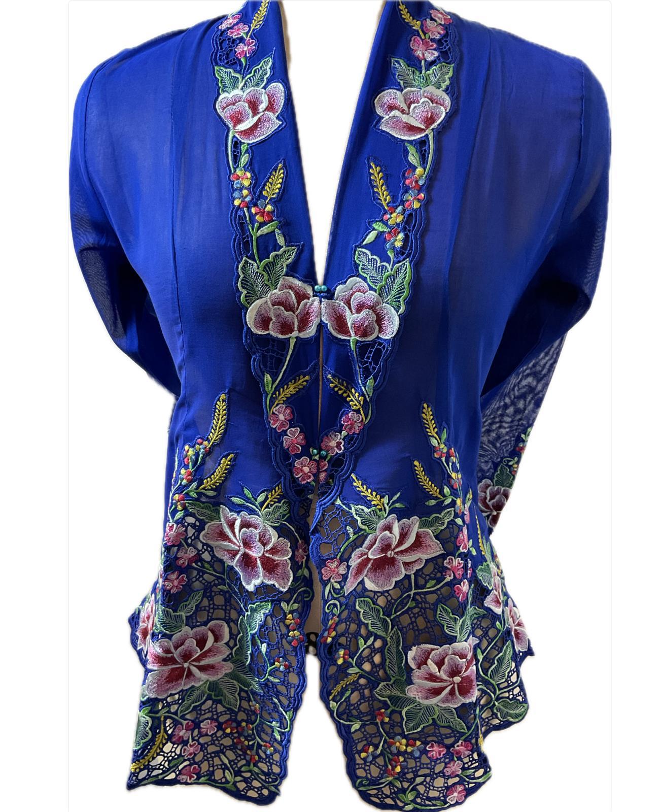 Premium Peranakan Top PPT-S-BLUE-B6009