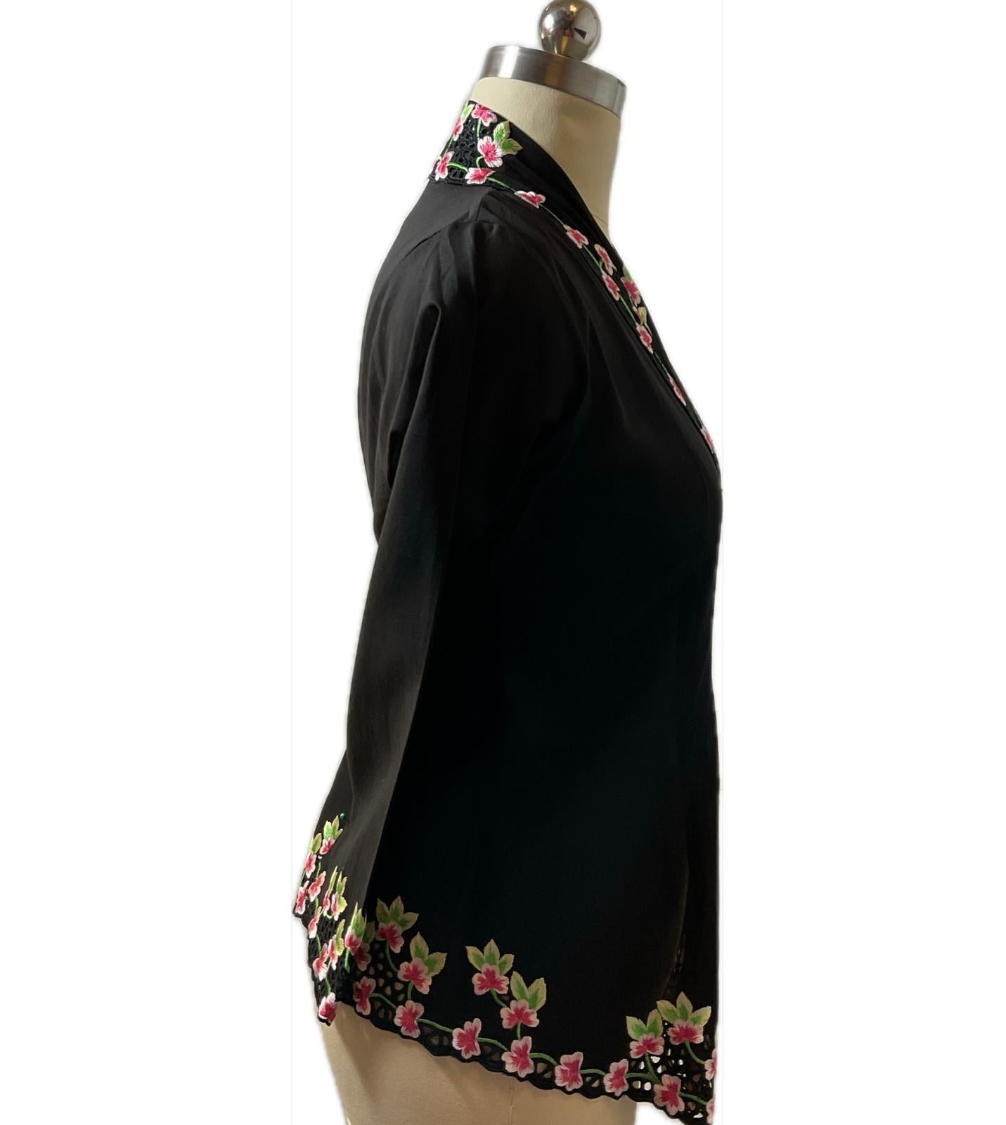 Premium Peranakan Top PPT-S-BLACK-B6010