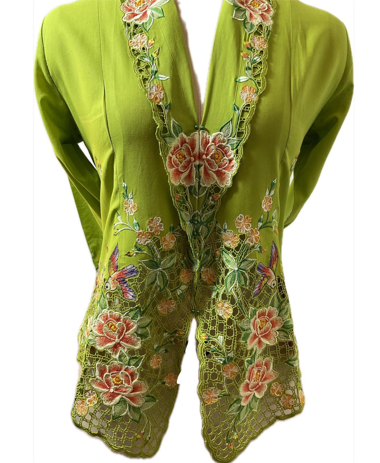 Premium Peranakan Top PPT-S-GREEN-B6011