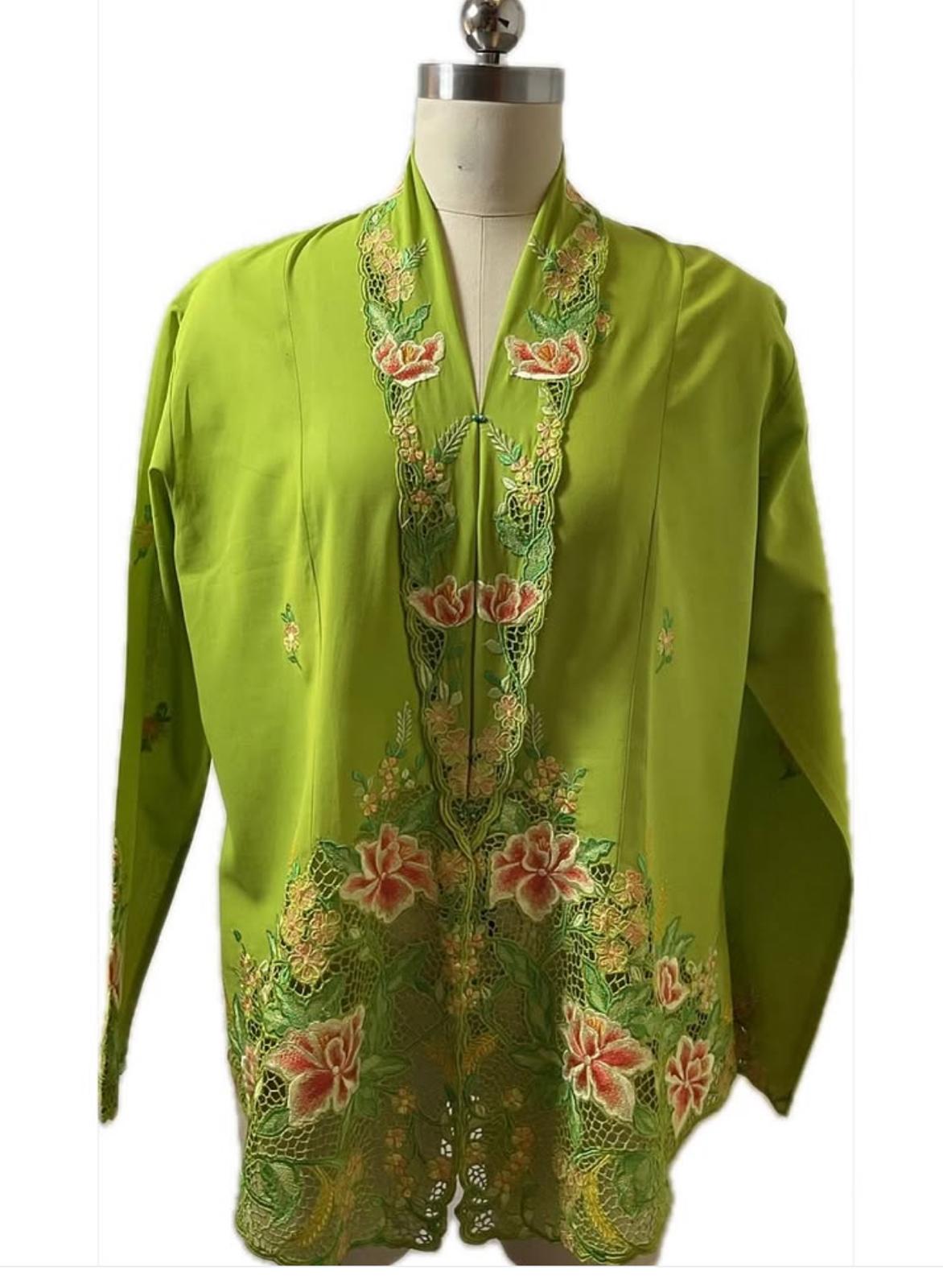 Premium Peranakan Top PPT-S-GREEN-B6014