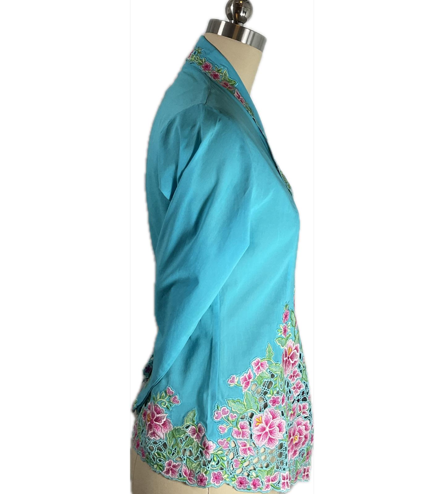 Premium Peranakan Top PPT-S-BLUE-B6017